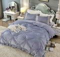 Lenjerie Din Catifea Cu Inimioare Brodate - 4 piese , JOJO HOME C270