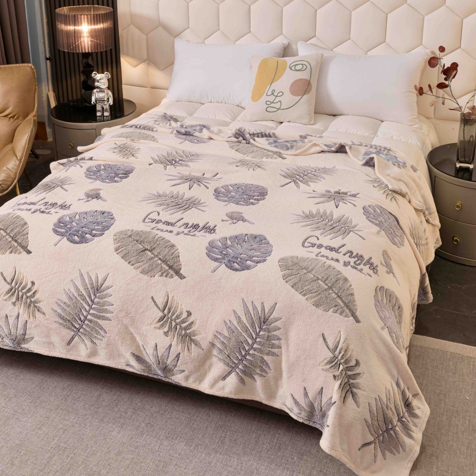 Patura Cocolino, Pat 2 Persoane 200x230 cm, Alb Gri C757