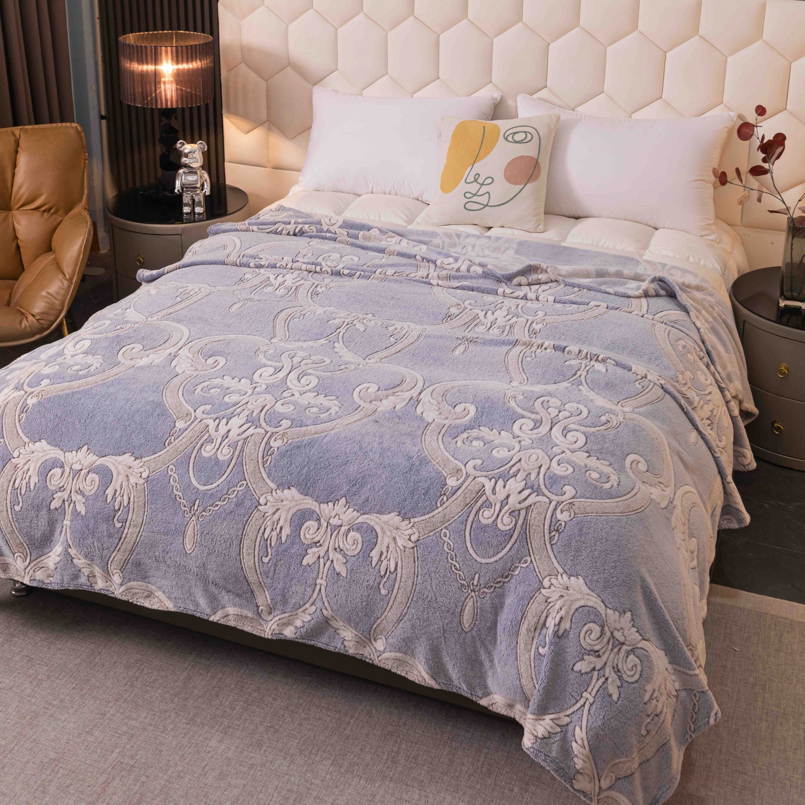 Patura Cocolino, Pat 2 Persoane 200x230 cm, Bleu C767