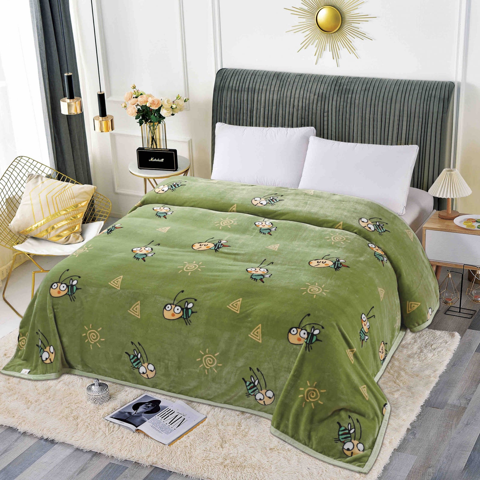 Patura Cocolino, Pat 2 Persoane, 200x230 cm, Verde Albinute C596