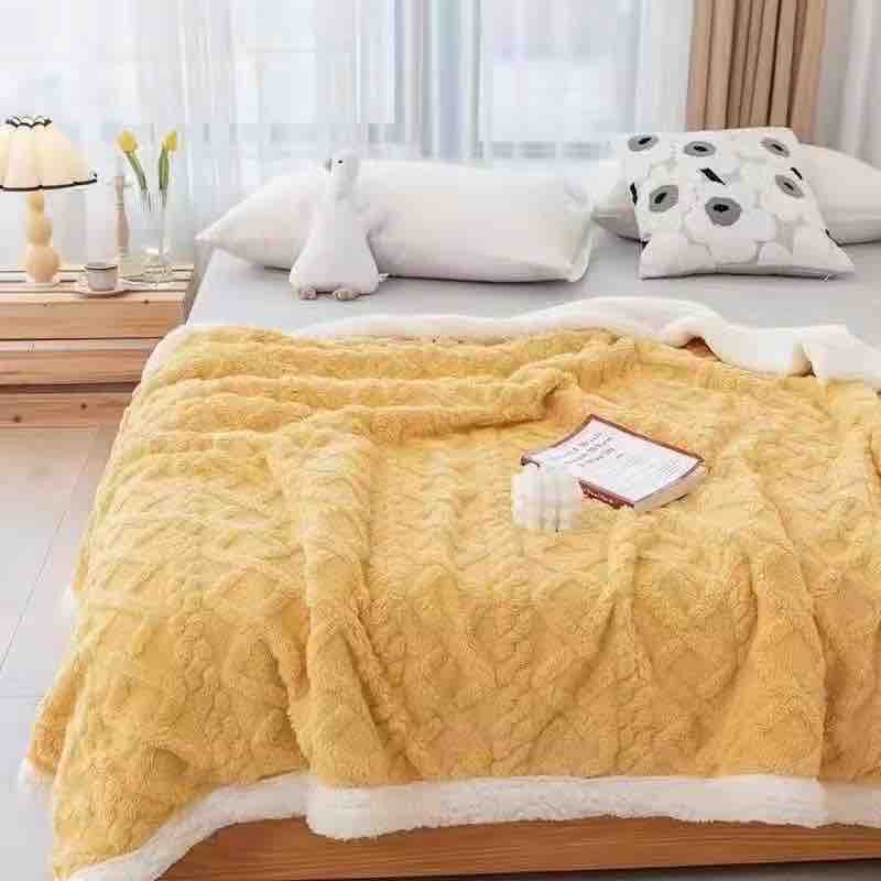 Patura Dubla cu Blanita, Galbena, Jojo Home C772