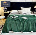 Patura Dubla cu Blanita, Model Plusat, Super Moale, Verde C609