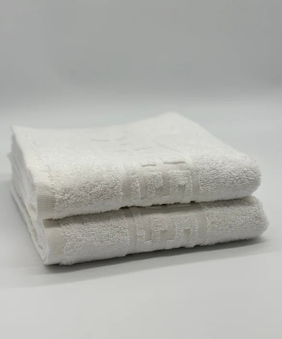 Set 2 Prosoape Bumbac 500 gr/mp, 50x90 cm, Dunga Greceasca, Alb C1145