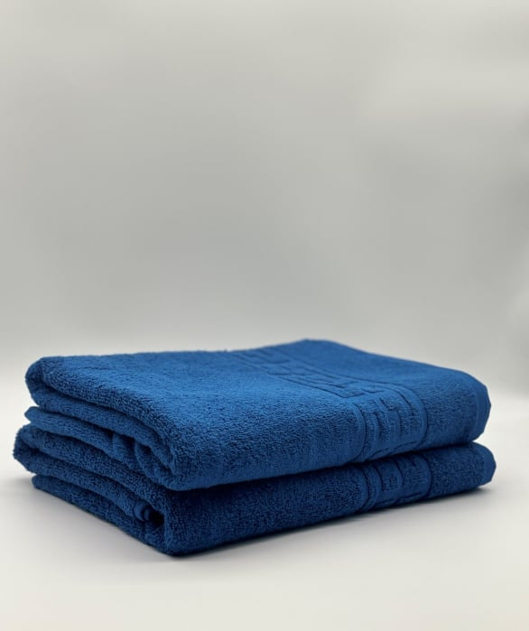 Set 2 Prosoape Bumbac 500 gr/mp, 70x130 cm, Dunga Greceasca, Albastru C1204