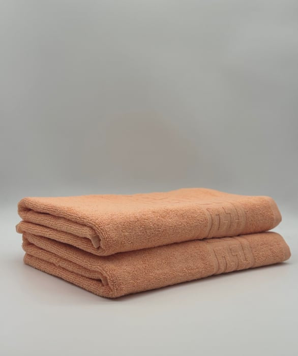 Set 2 Prosoape Bumbac 500 gr/mp, 70x130 cm, Dunga Greceasca, Portocaliu C1196
