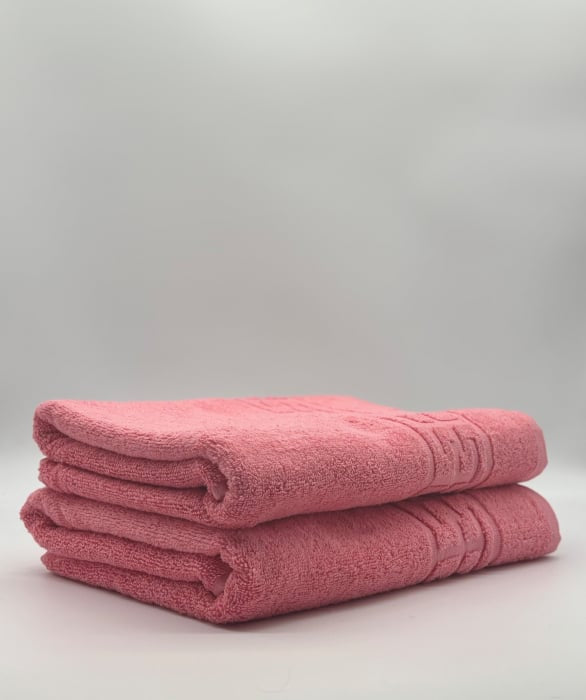 Set 2 Prosoape Bumbac 500 gr/mp, 70x130 cm, Dunga Greceasca, Roz C1189