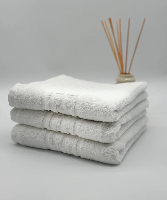 Set 3 Prosoape Bumbac 500 gr/mp, 50x90 cm, Dunga Greceasca, Alb C1144