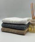 Set 3 Prosoape Bumbac 500 gr/mp, 50x90 cm, Dunga Greceasca, Alb/Gri/Bej C1180