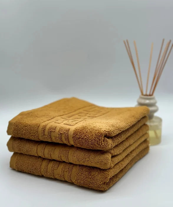 Set 3 Prosoape Bumbac 500 gr/mp, 50x90 cm, Dunga Greceasca, Galben Mustar C1147