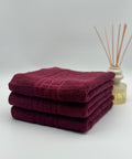 Set 3 Prosoape Bumbac 500 gr/mp, 50x90 cm, Dunga Greceasca, Grena C1130