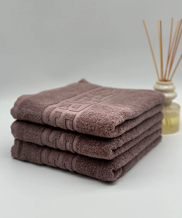 Set 3 Prosoape Bumbac 500 gr/mp, 50x90 cm, Dunga Greceasca, Maro C1137