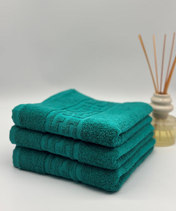 Set 3 Prosoape Bumbac 500 gr/mp, 50x90 cm, Dunga Greceasca, Verde C1134
