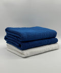 Set 3 Prosoape Bumbac 500 gr/mp, 70x130 cm, Dunga Greceasca, Alb/Albastru C1207