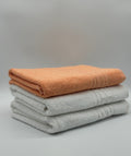 Set 3 Prosoape Bumbac 500 gr/mp, 70x130 cm, Dunga Greceasca, Alb/Portocaliu C1212
