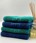 Set 4 Prosoape Bumbac 500 gr/mp, 50x90 cm, Dunga Greceasca, Verde/Albastru C1174