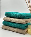 Set 4 Prosoape Bumbac 500 gr/mp, 50x90 cm, Dunga Greceasca, Verde/Bej C1167