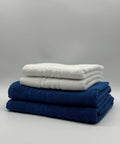 Set 4 Prosoape Bumbac 500 gr/mp, Dunga Greceasca, Alb/Albastru C1244