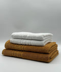 Set 4 Prosoape Bumbac 500 gr/mp, Dunga Greceasca, Alb/Galben Mustar C1248