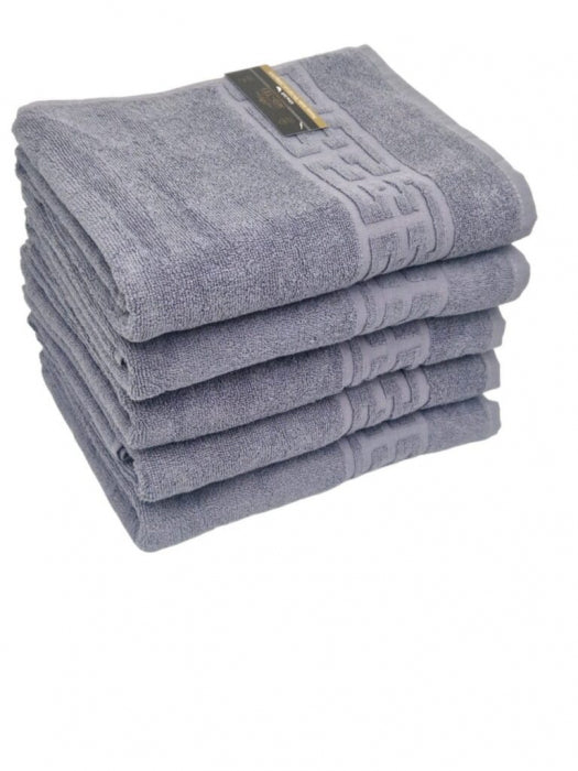 Set 5 Prosoape Bumbac 500 gr/mp, 70x130 cm, Dunga Greceasca, Gri C1118