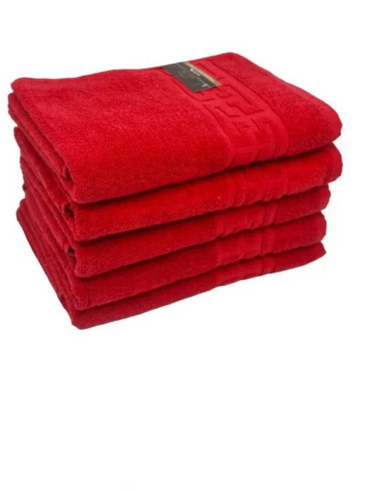Set 5 Prosoape Bumbac 500 gr/mp, 70x130 cm, Dunga Greceasca, Rosu C1166