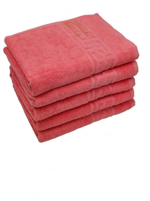 Set 5 Prosoape Bumbac 500 gr/mp, 70x130 cm, Dunga Greceasca, Roz C1253