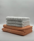 Set 5 Prosoape Bumbac 500 gr/mp, Dunga Greceasca, Alb/Portocaliu C1234
