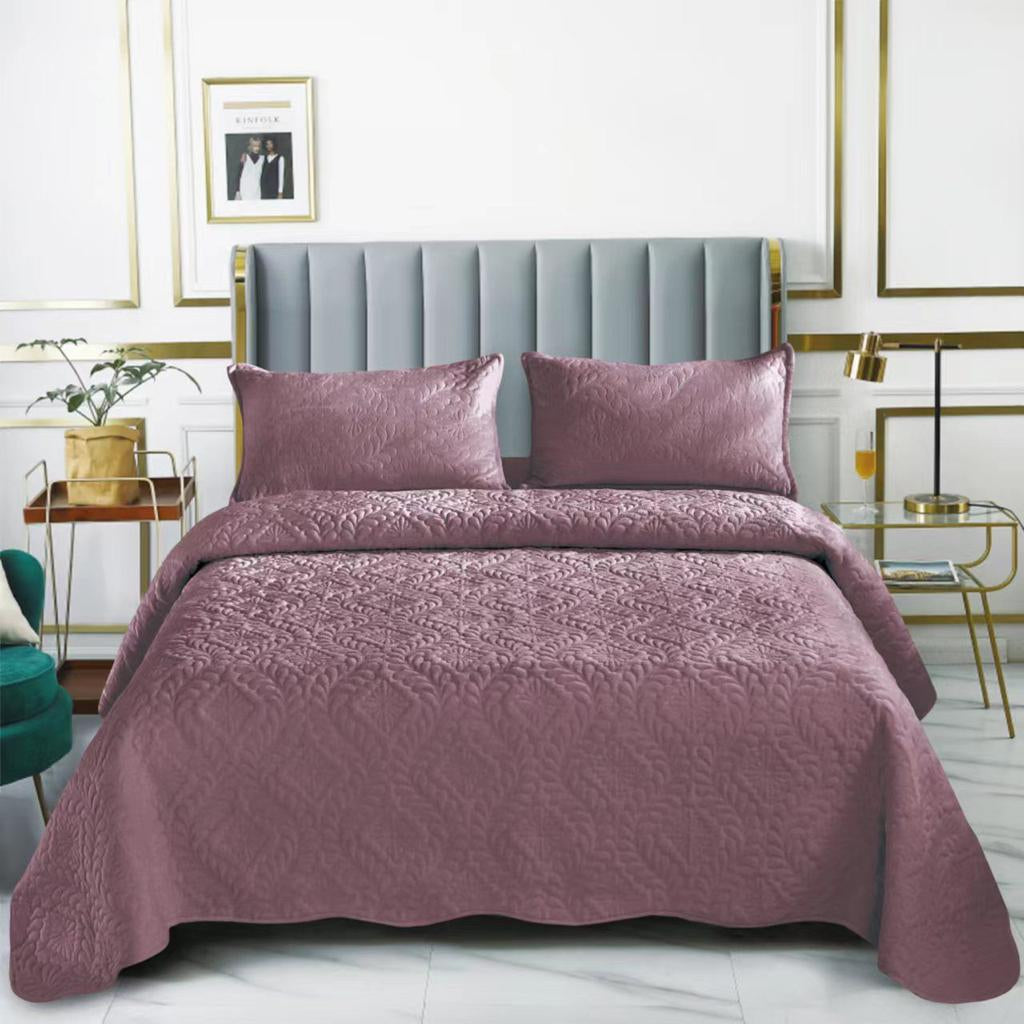 Set cuvertura pat , catifea , matlasata , 3 piese , 220x240cm ,C1295