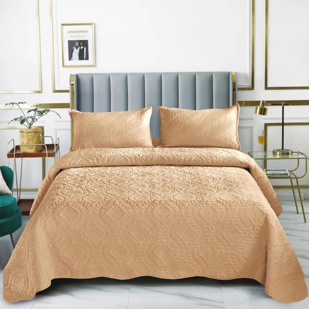 Set cuvertura pat , catifea , matlasata , 3 piese , 220x240cm ,C1301