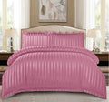 Set Lenjerie de pat dublu cu Elastic, 2 Persoane, Tip Damasc, Uni, 4 Piese, Finet/Bumbac, Cearceaf pat 180 x 200 , C1265