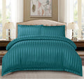 Set Lenjerie de pat dublu cu Elastic, 2 Persoane, Tip Damasc, Uni, 4 Piese, Finet/Bumbac, Cearceaf pat 180 x 200 , C1282